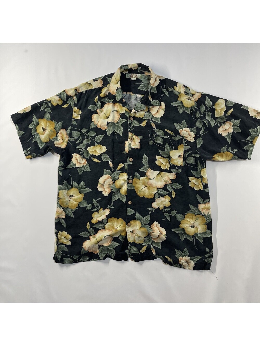 Tommy Bahama Mens Large Button Shirt Floral 100% Silk Beach Casual Original Fit